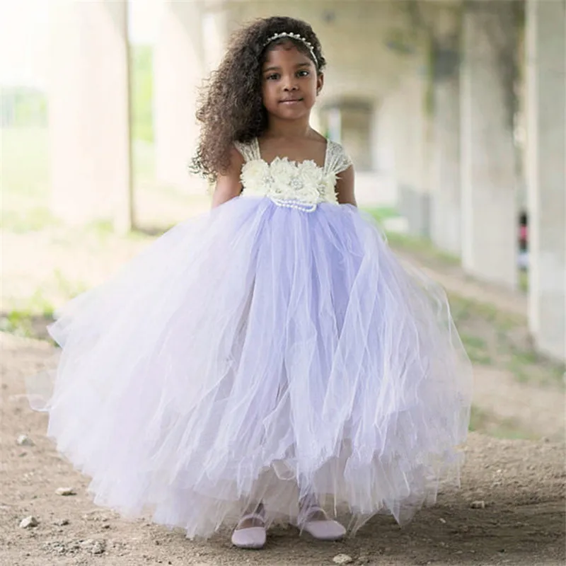 Flower Girl Dresses for Weddings Ball Gowns Baby Pageant Birthday Party Tutu Dress Fancy Tulle Children Kids Princess | Детская одежда