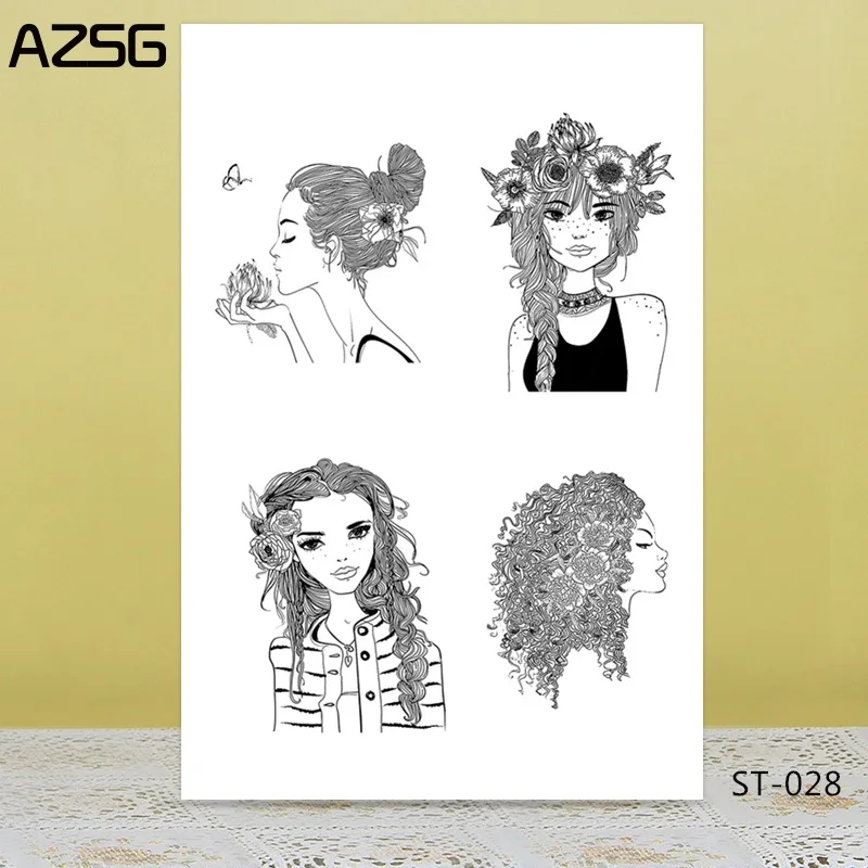 stamp ST-028 AZSG Мода для девочек/прекрасный кот прозрачные штампы для DIY скрапбукинга декоративные открытки для рукоделия забавные украшения принадлежности 10*10 см - Цвет: stamp ST-028