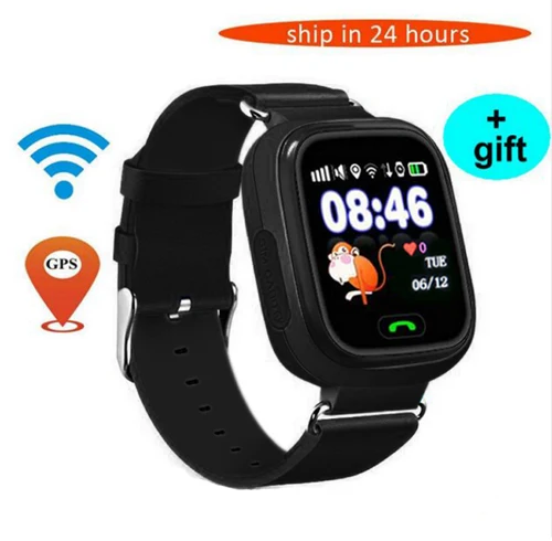 Black Q90 gps телефон позиционирования Дети Смарт часы Сенсорный экран wi fi SOS Smartwatch безопасный для детей - Цвет: Black