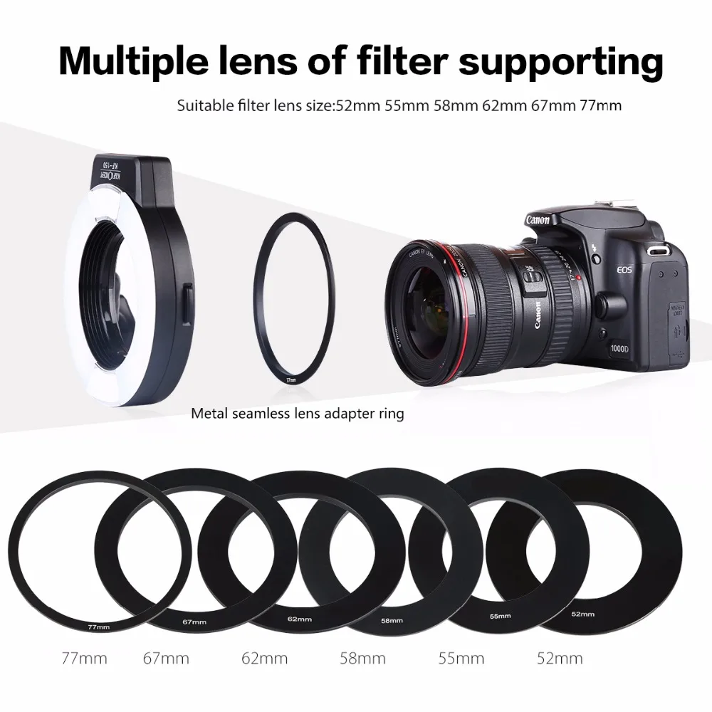 K & F CONCEPT KF 150 N i TTL Macro Ring светильник ЖК дисплей для камер Nikon D5100 D3200 D5300 D3300 D300 DSLR
