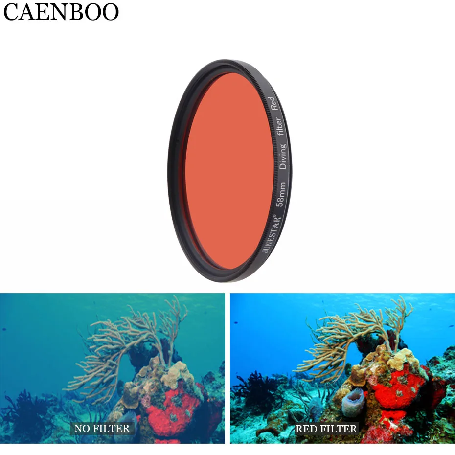 CAENBOO экшн-камера Фильтры для объектива Go Pro Hero 5 6 цветов красный подводный круговой фильтр для GoPro Hero5/ черный 58 мм