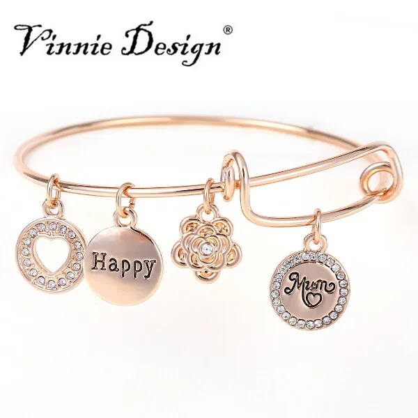 Винни Дизайн Ювелирные изделия розовое золото регулируемые браслеты и ювелирные