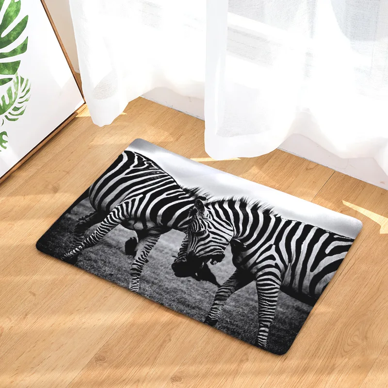 CAMMITEVER Zebra дикие животные Коврики для спальни моющиеся искусственные тканевые