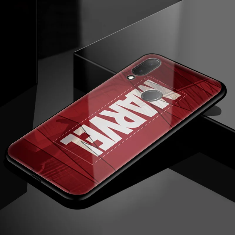 Черная пантера Железный человек закаленное стекло мягкий чехол для TPU huawei P20 mate 30 20 Lite P30 Pro Honor Play 8X9 10 Nova 3 3i 3e чехол - Цвет: 0mmarvel
