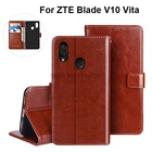 Флип-чехол для ZTE Blade V10 Vita, кожаный силиконовый чехол с бумажником, магнитный Винтажный чехол для ZTE Blade V10 V10Vita Coque