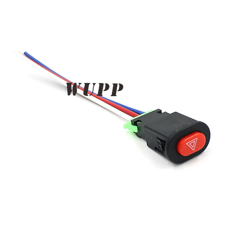 WUPP Motorcycle Switch Hazard Light Red Button Warning Signal Lamp Flasher 3 Wires Double Flash Built-In Lock | Автомобили и