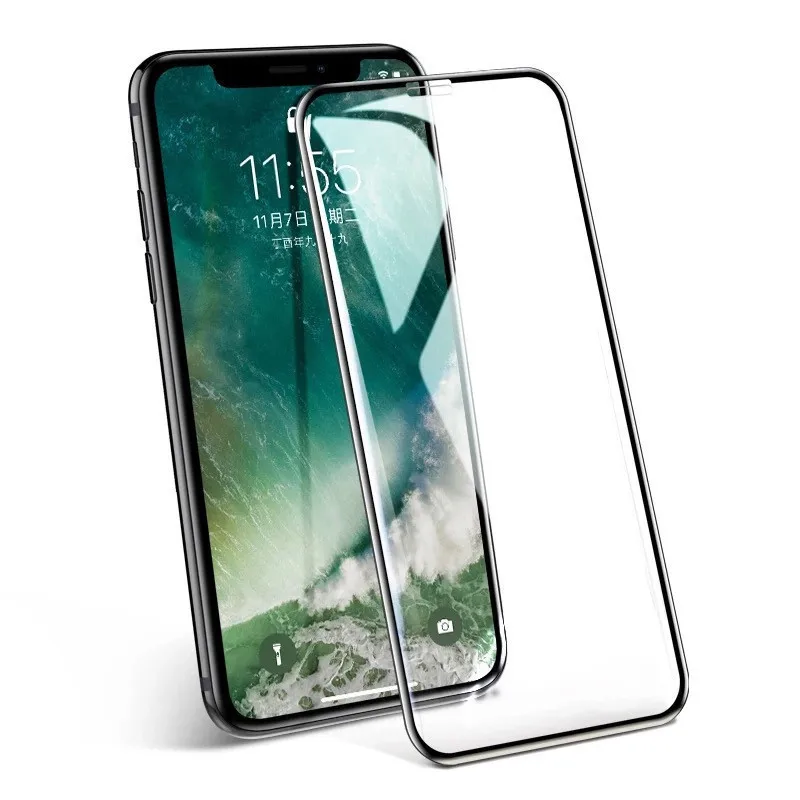 10D full cover tempered glass for iphone xs max x xr 6 6s 7 8 plus phone toughened membrane 6D | Мобильные телефоны и
