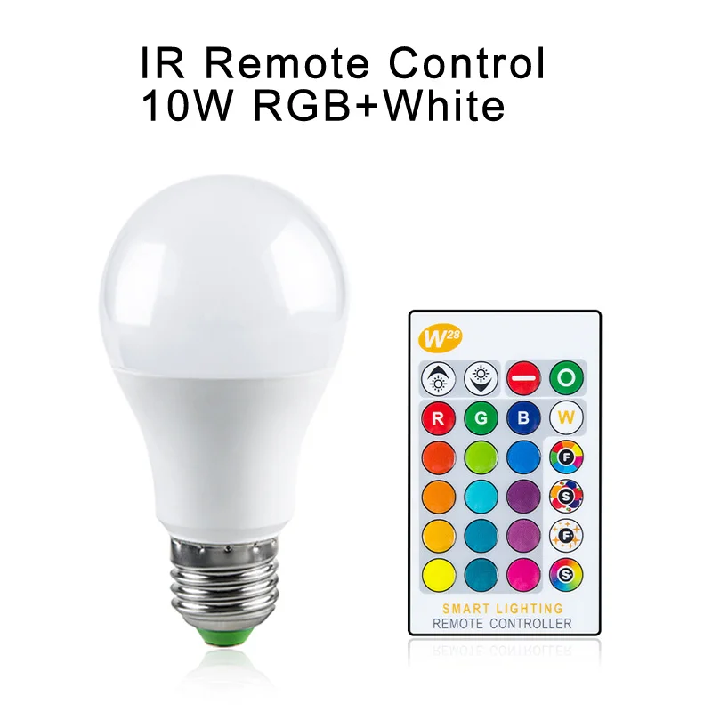 IR RGBW 10W 85-265 в E27 светодиодный светильник RGB 15 Вт Bluetooth Wifi приложение управление умная лампа 10 Вт RGBW подсветка rgbww лампа ИК пульт дистанционного управления Домашний Светильник ing - Испускаемый цвет: IR RGBW 10W