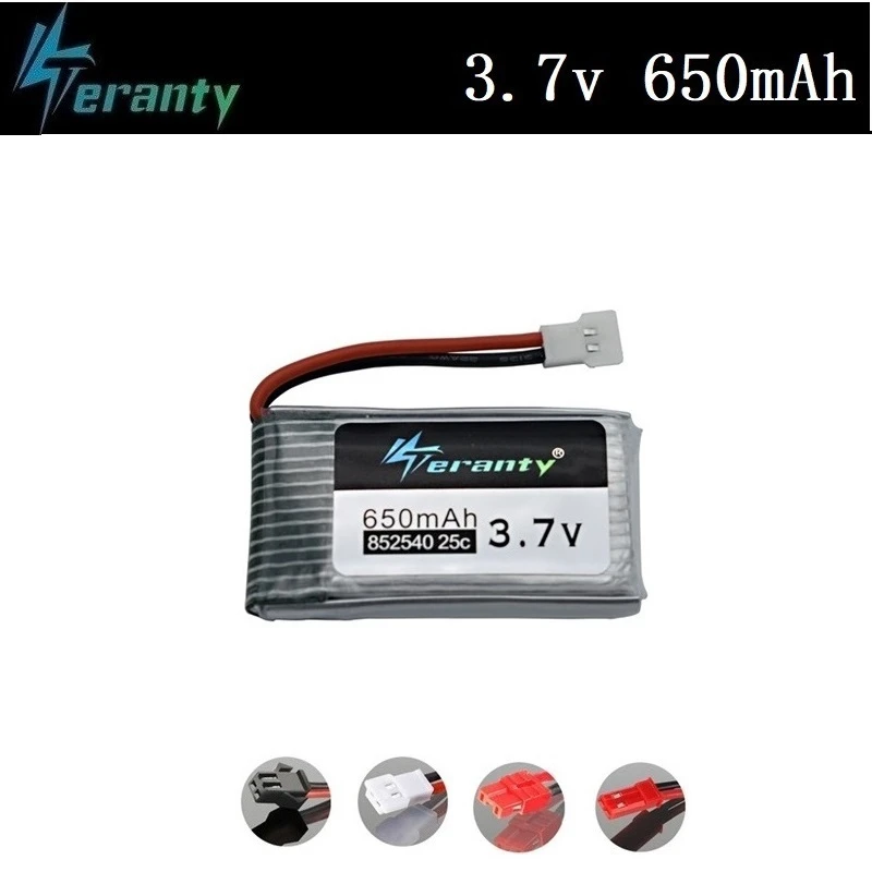 

Teranty Power 3,7 V 650mAh Li-po аккумулятор для SYMA X5C X5C-1 X5 H5C X5SW 852540 3,7 V Дрон с перезаряжаемым аккумулятором литиевая батарея 50 шт./компл.