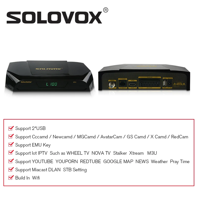 SOLOVOX V9S 5 шт. Поддержка HDMI и спутниковый ресивер AV Smart ТВ Box построить в wi fi колеса