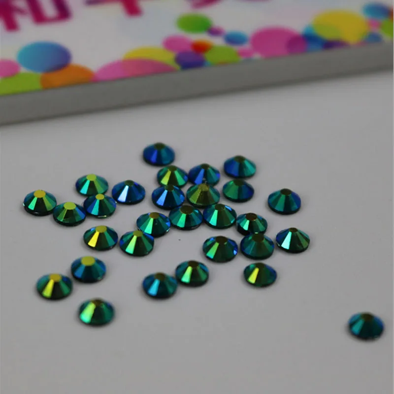 Flatback Crystal Rhinestones 288-1440pcs ss3-SS34 Emerald AB Non Hotfix Glue On Glass Diamonds Appliques For Wedding Dresses | Дом и сад