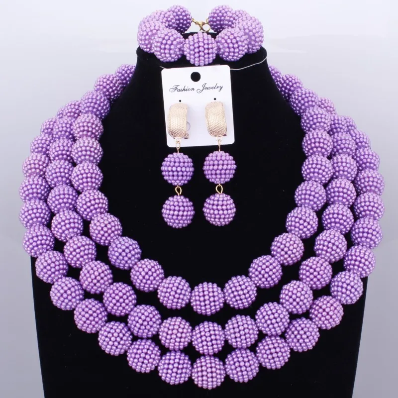Комплект ювелирных изделий фиолетового цвета для свадебной вечеринки ожерелье с