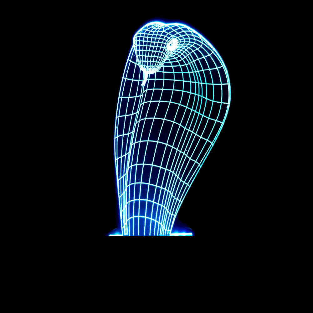3d лампа в виде головы кобры питона креативный подарок настольная светодиодная