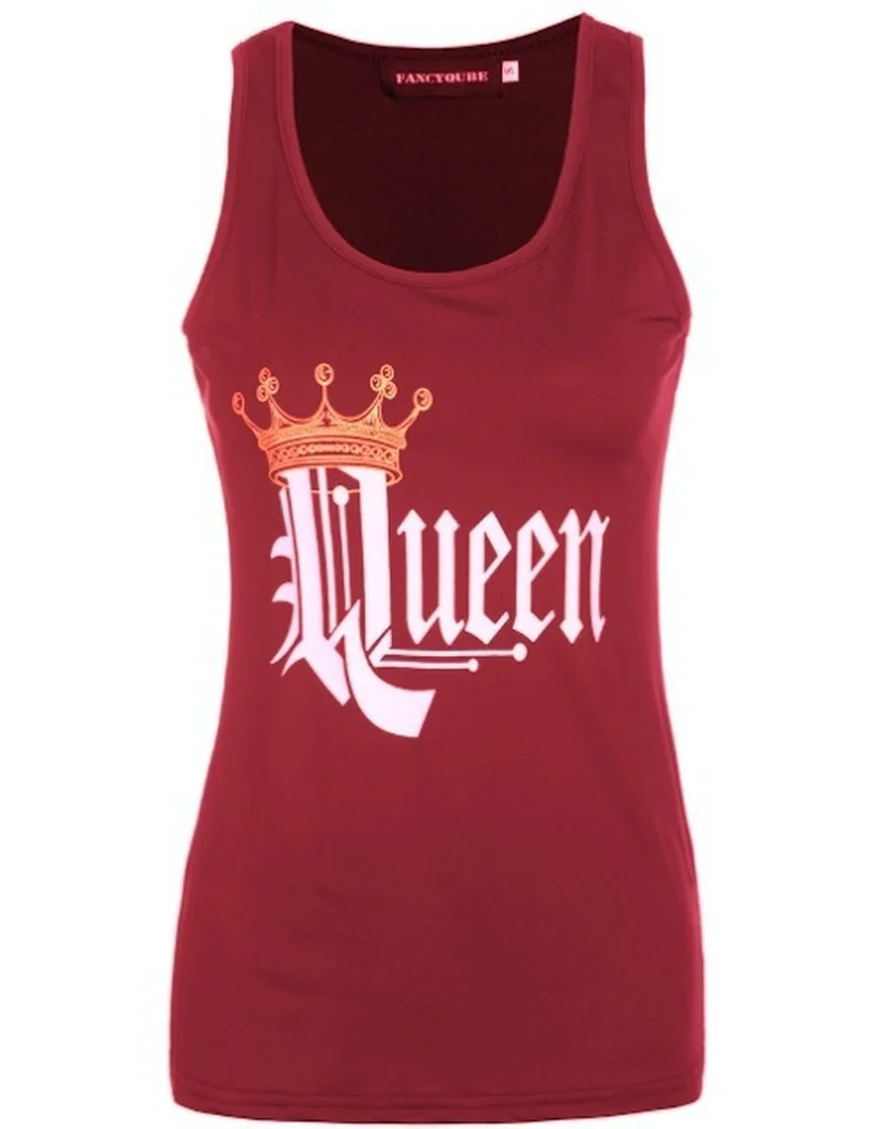 ZOGAA Couples Men and Women Vest T-Shirt Casual tops King Queen Crown Printed tank women men clothes 2018 vest t shirts | Женская одежда