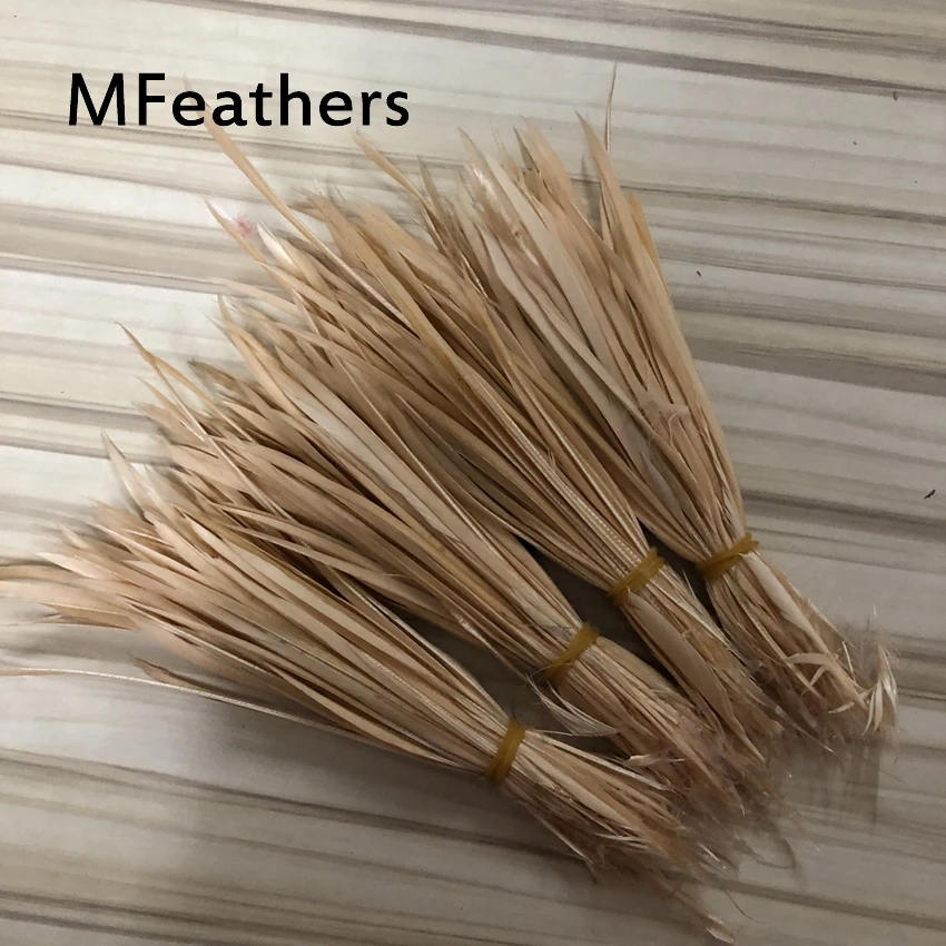 

500Pcs/Lot 13-20cm Single Feather Acc Light Brown Dyed Single Goose Biots Loose Feathers for fascinators/sinamay hat/mask