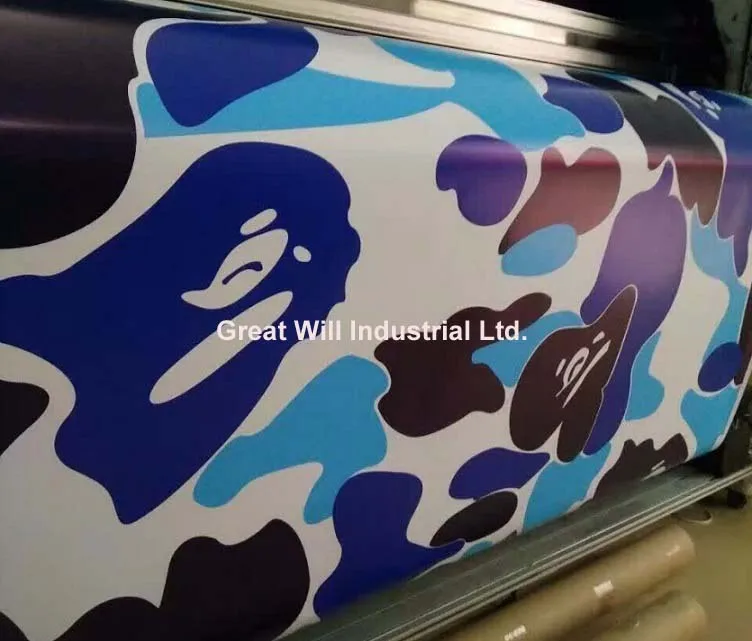 White Blue Baby Large Camo Vinyl Car Wrap Skin Vehicle Boat Camouflage Graphics Auto pellicle Styling Size 1.52x20m | Автомобили и