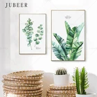 Картина на холсте с тропическим растением JUBEER, постер с листьями эвкалипта и принтом, банановый лист, настенное художественное украшение для дома Drcor