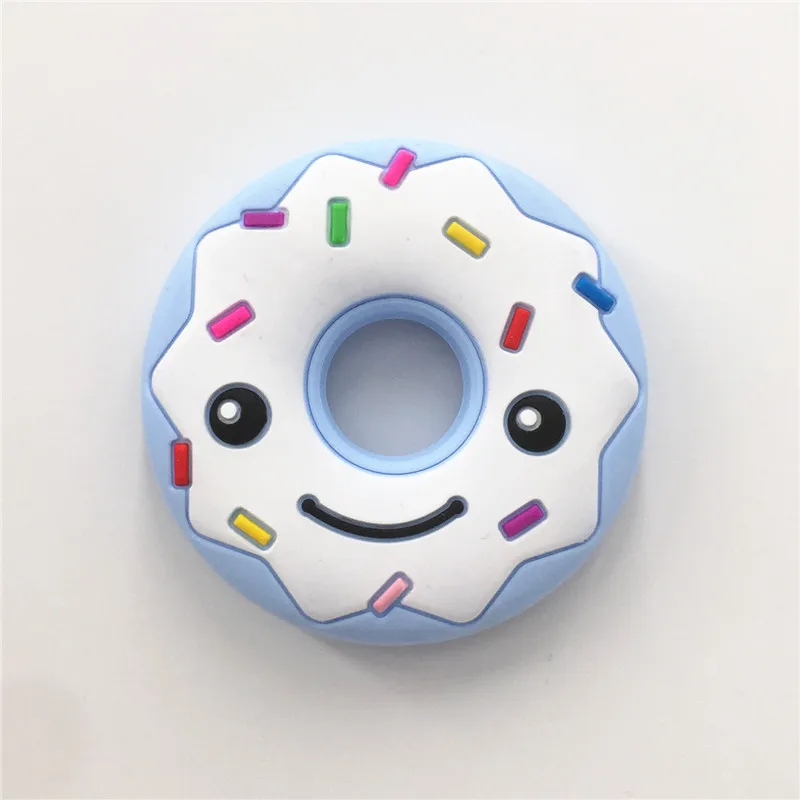 Chenkai 10PCS BPA Free Silicone Donut Teether DIY Baby Shower Pacifier Dummy Pendant Nursing Jewelry Crafts Toy Accessories