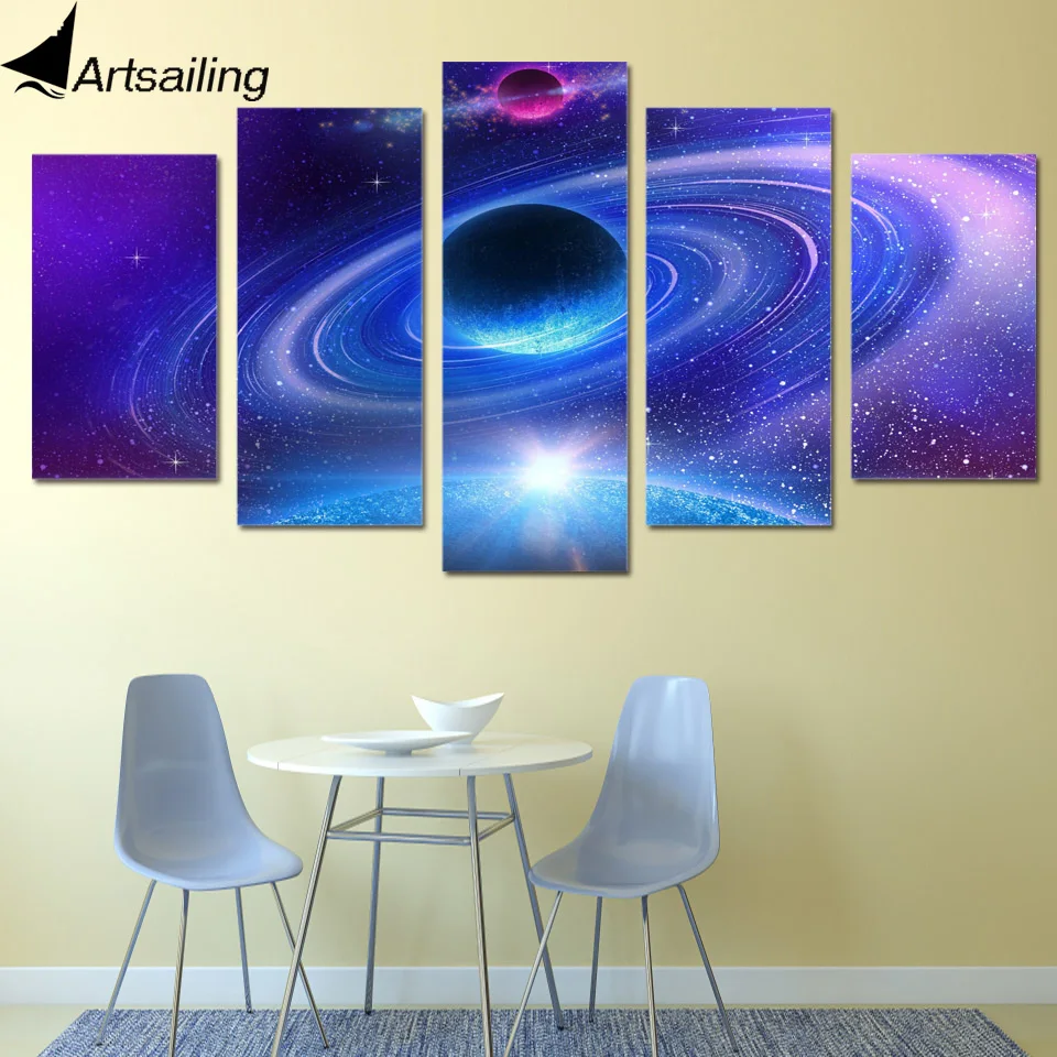 HD 5 шт. холст печатных пространство galaxy настенный Художественный Холст Гостиная