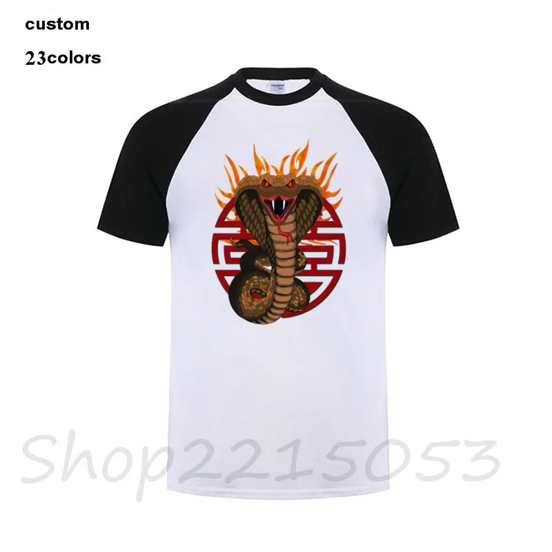 2018 Cobra с китайским Багуа пламя мужская футболка Топ бренд хлопок игра ТВ camisetas