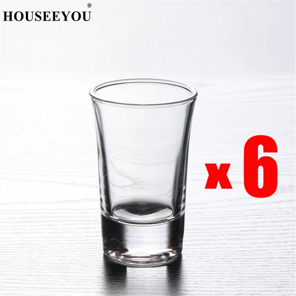 40ml x 6pcs HOUSEEYOU 6 шт./партия Thule спиртные напитки рюмка смелый бар клуб стакан ликер свадебное вино бокал es коктейль Пинта пуля водки чашки - Цвет: 40ml x 6pcs