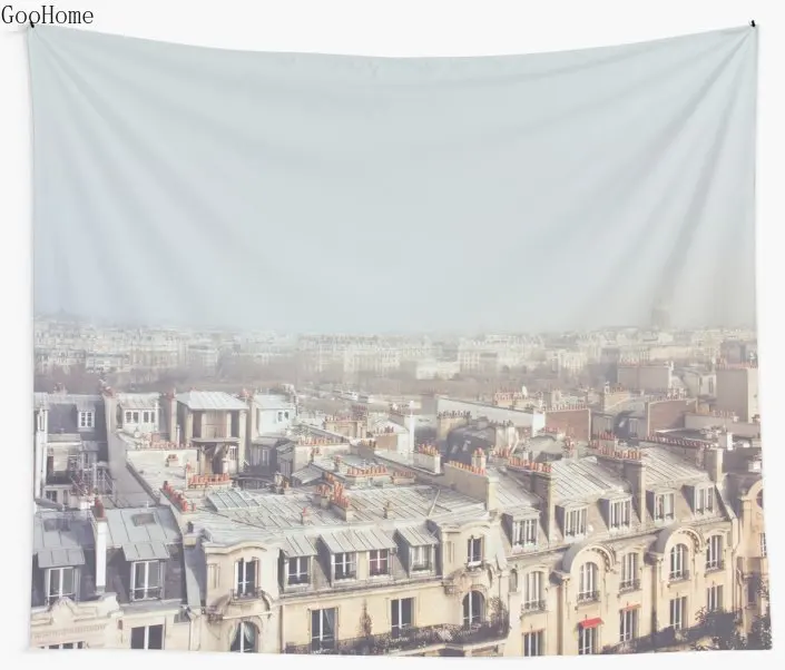 

Paris Morning Rooftops Wall Tapestry Cover Beach Towel Throw Blanket Picnic Yoga Mat Home Decoration
