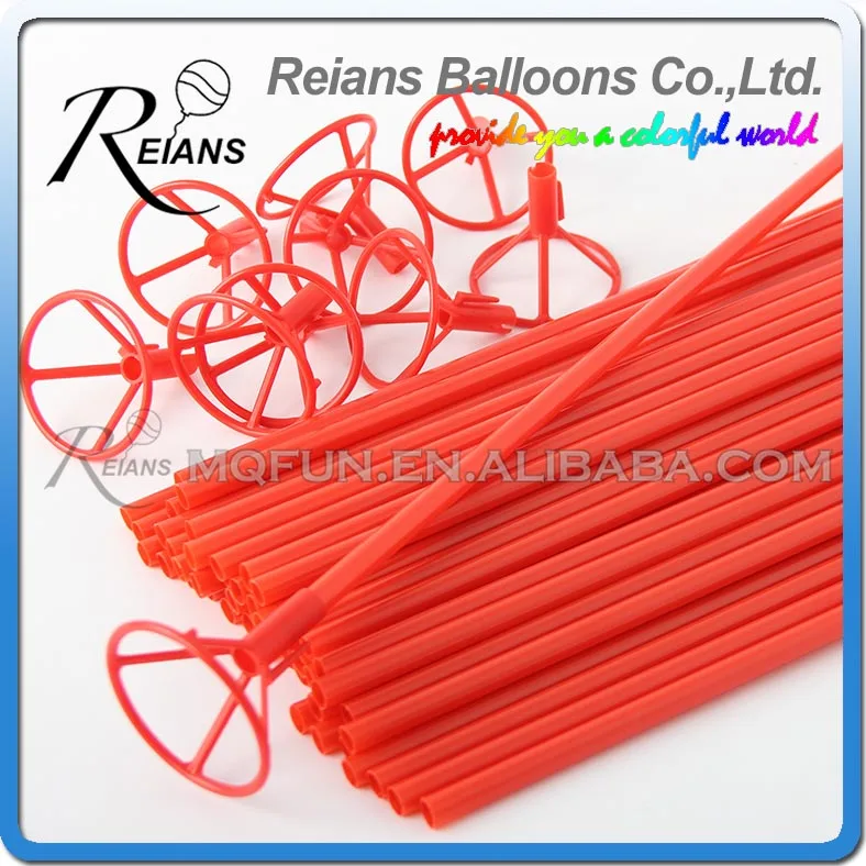 50 шт./лот красный пластиковый надувной шар палочки держатели с чашками для