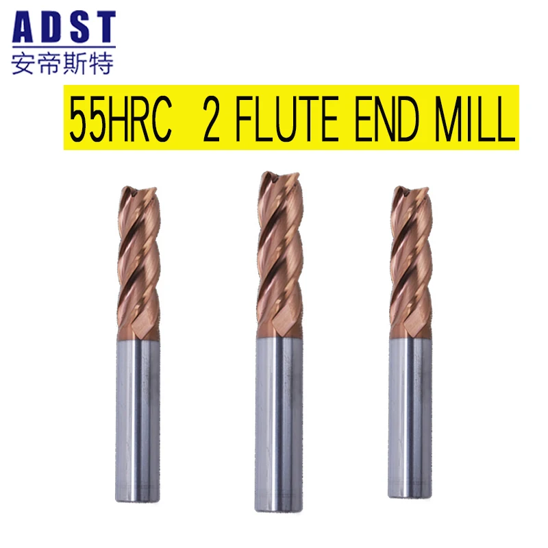 endmill end mill milling cutter carbide 55 HRC 2 flute woodworking cutter straight router bit cnc machine engraving aluminum 6 8