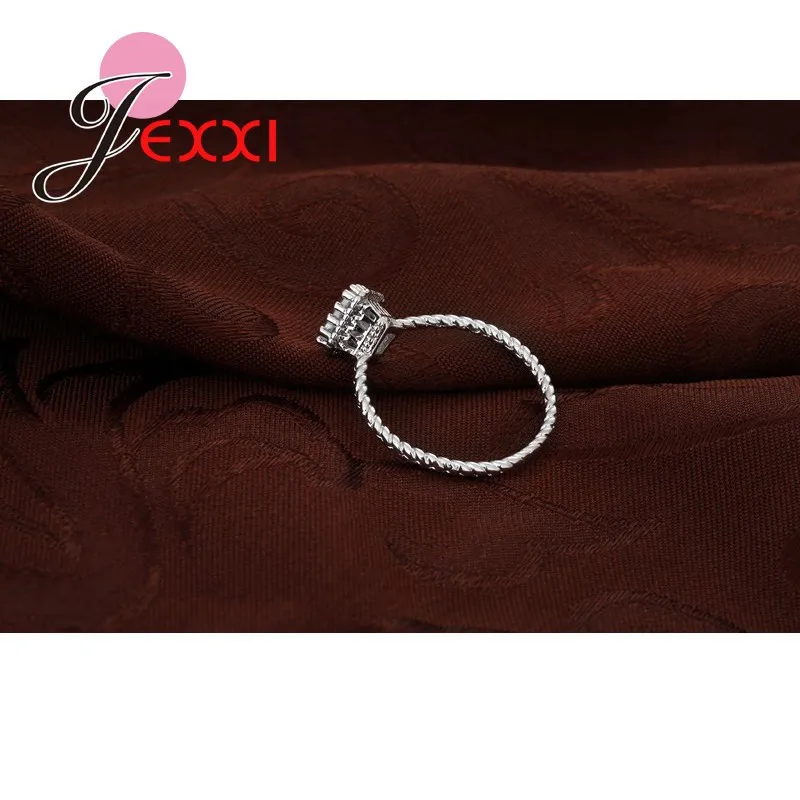 925 Sterling Silver Ring Sports Style Quartet Crystal Cubic Zirconia Round Thanksgiving Surprise Gift For Women Wedding | Украшения и