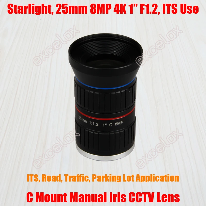 Камера видеонаблюдения Starlight 8 Мп 4K 1 дюйм 25 мм F1.2|c mount|cctv lenslens cctv |