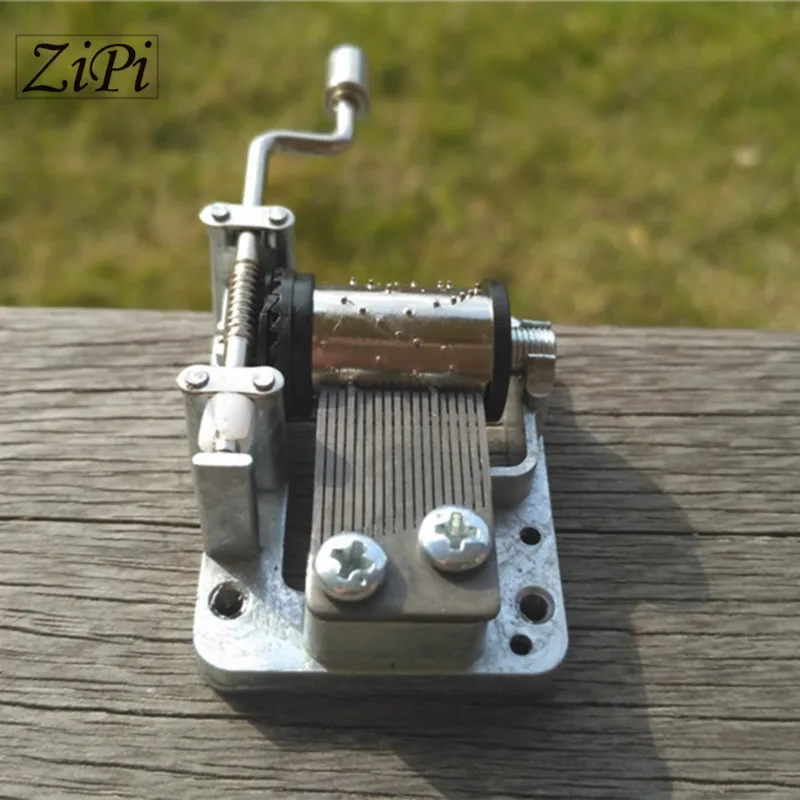 Zipi домашний серебряный DIY ручной кривошипный механизм части хурди-гурди DIY музыкальная шкатулка набор движений 18 мелодий красивая мелодия подарок