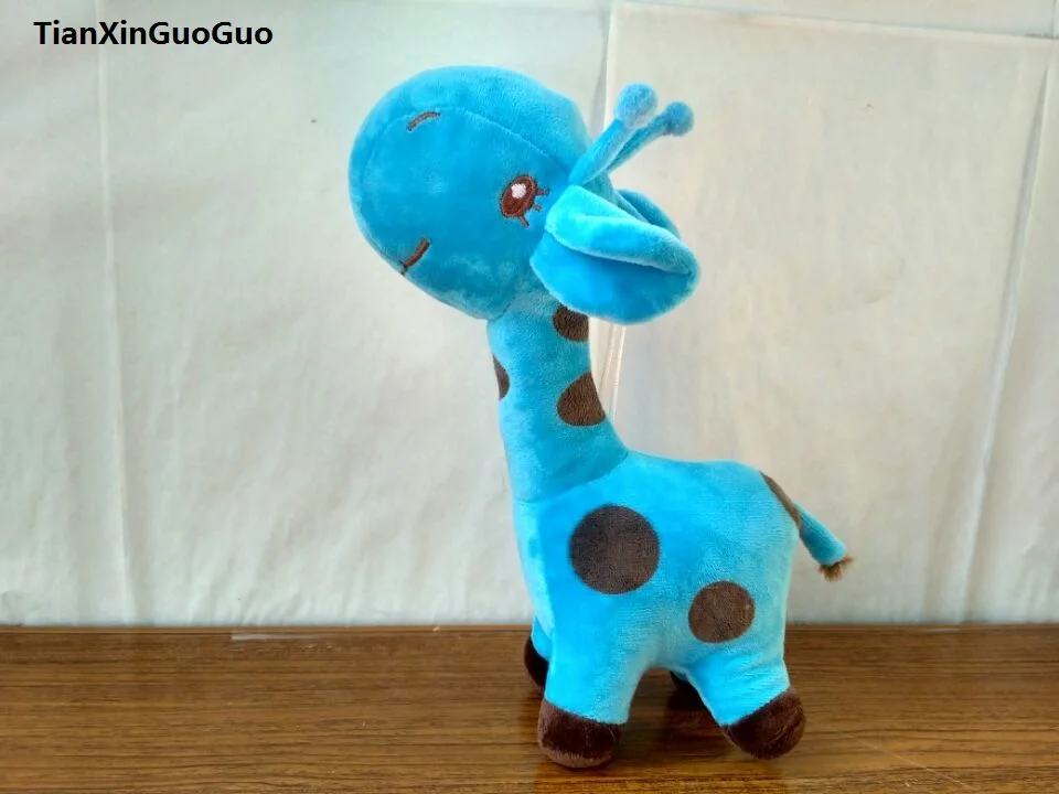 

about 24cm blue giraffe plush toy lovely cartoon giraffe soft doll baby toy ,birthday gift b2820