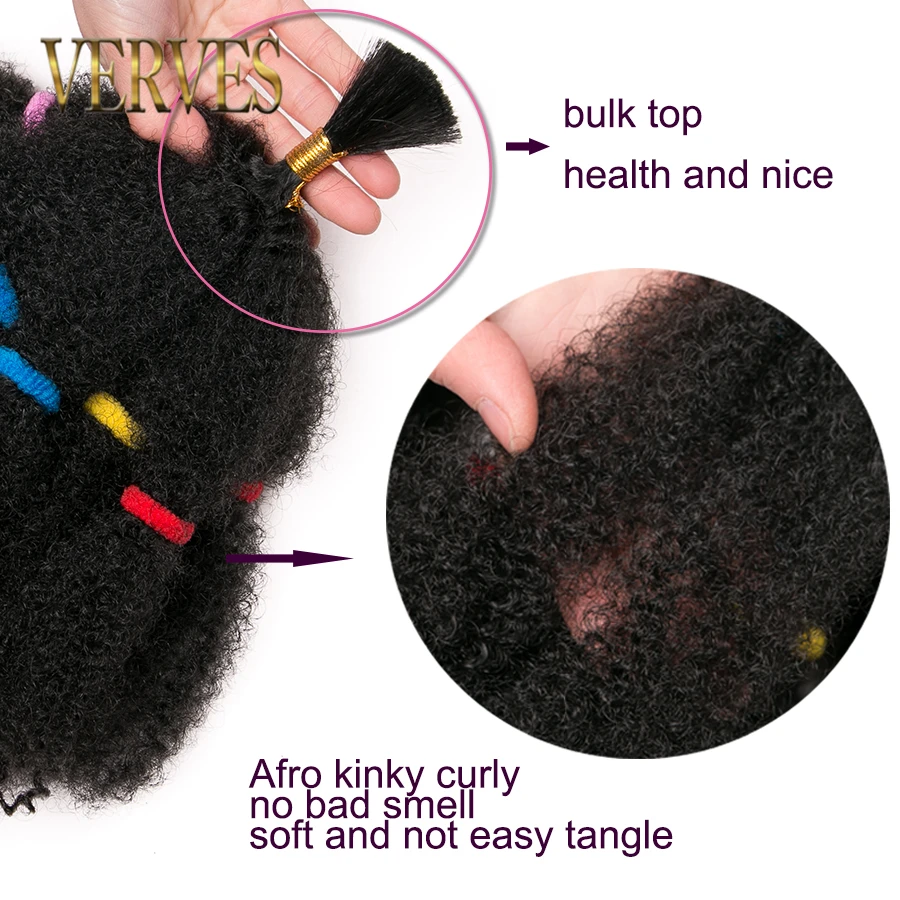 VERVES Culry Crochet Braids Synthetic Hair Extensions 12 inch,Natural Black Ombre Braiding Hair Afro Kinky Bulk Braids Bundle