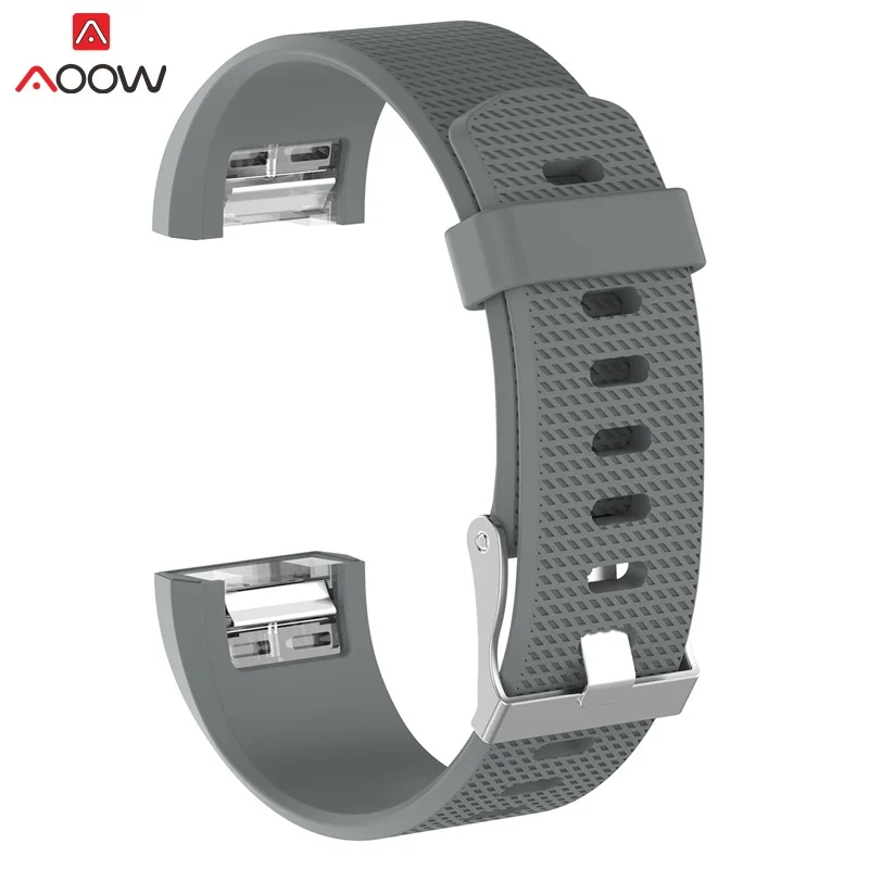 grey AOOW умный Браслет для Soft Charge 2 мягкий силиконовый сменный спортивный ремешок для часов Ремешок Для Fitbit Charge2 S/L Размер - Цвет ремешка: grey