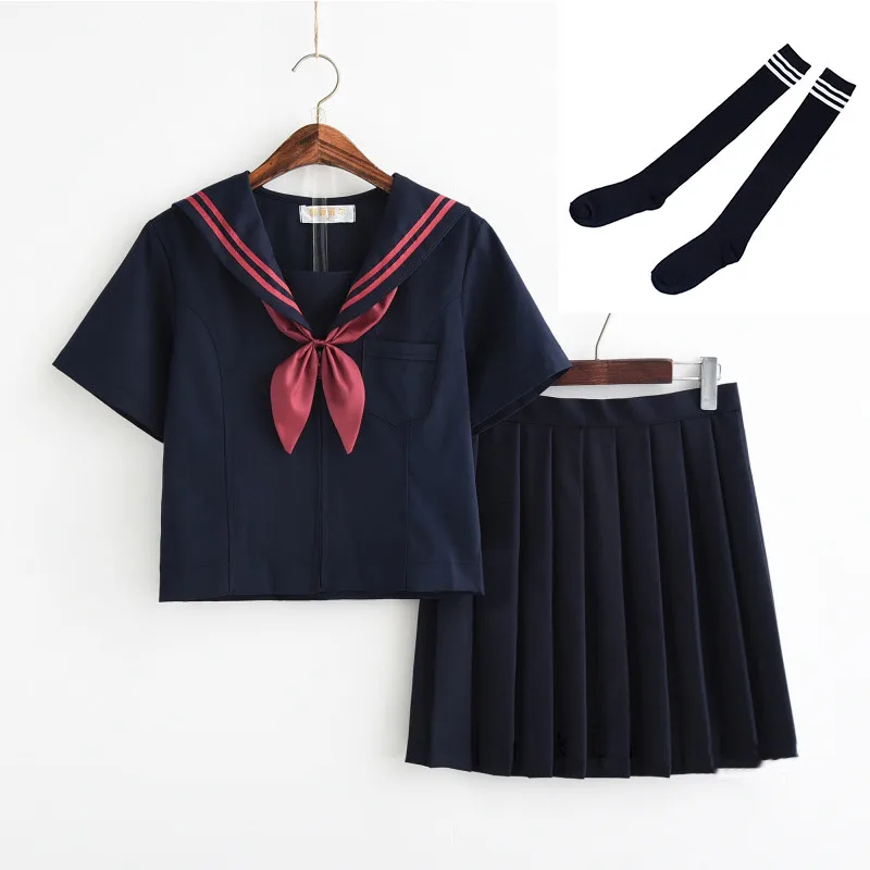 Short Set With Socks Школьная форма японского класса с моряком, школьная форма для студентов, одежда для косплея для девочек, аниме, костюм морской школьницы - Цвет: Short Set With Socks