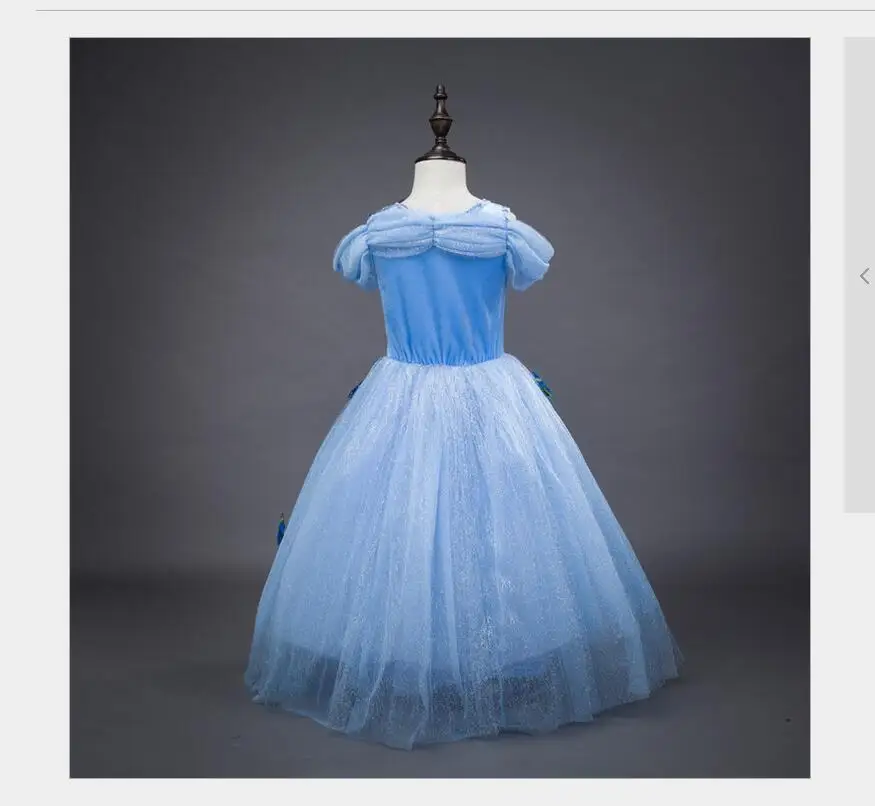 Новинка 2016 года платье принцессы Золушка София для девочек детское праздничное