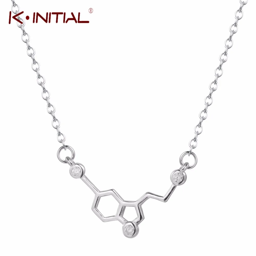 Колье с подвеской Kinitial циркониевой искусственной молекулой ювелирное изделие