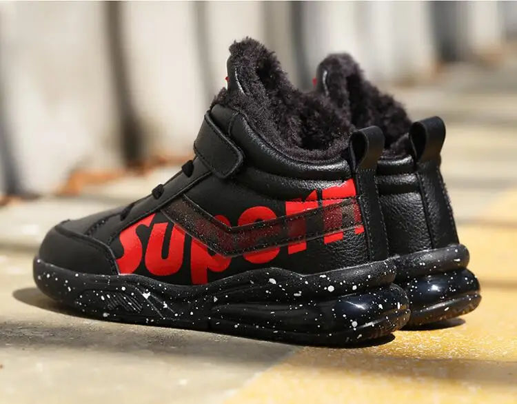 Winter Children Sneakers New Velvet Martin Boots Elastic Band Kids Casual Shoes Boys Girls Snow Boots Plush Fashion Boots