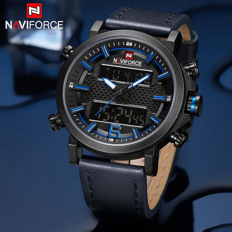 Часы NAVIFORCE мужские модные кварцевые водонепроницаемые спортивные | Наручные часы