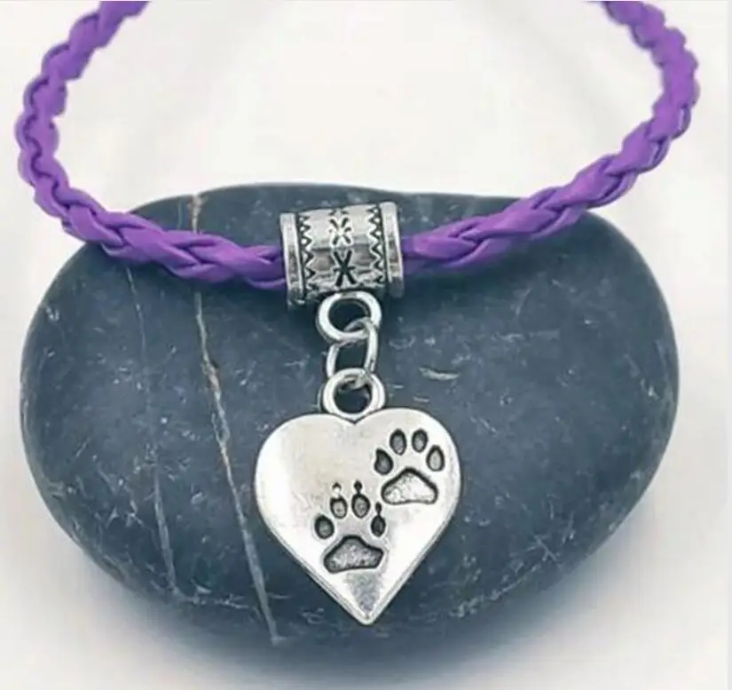 20 шт./лот быстрая доставка браслет I Love Dog &amp Paw Heart Best Friend подвеска смешанный