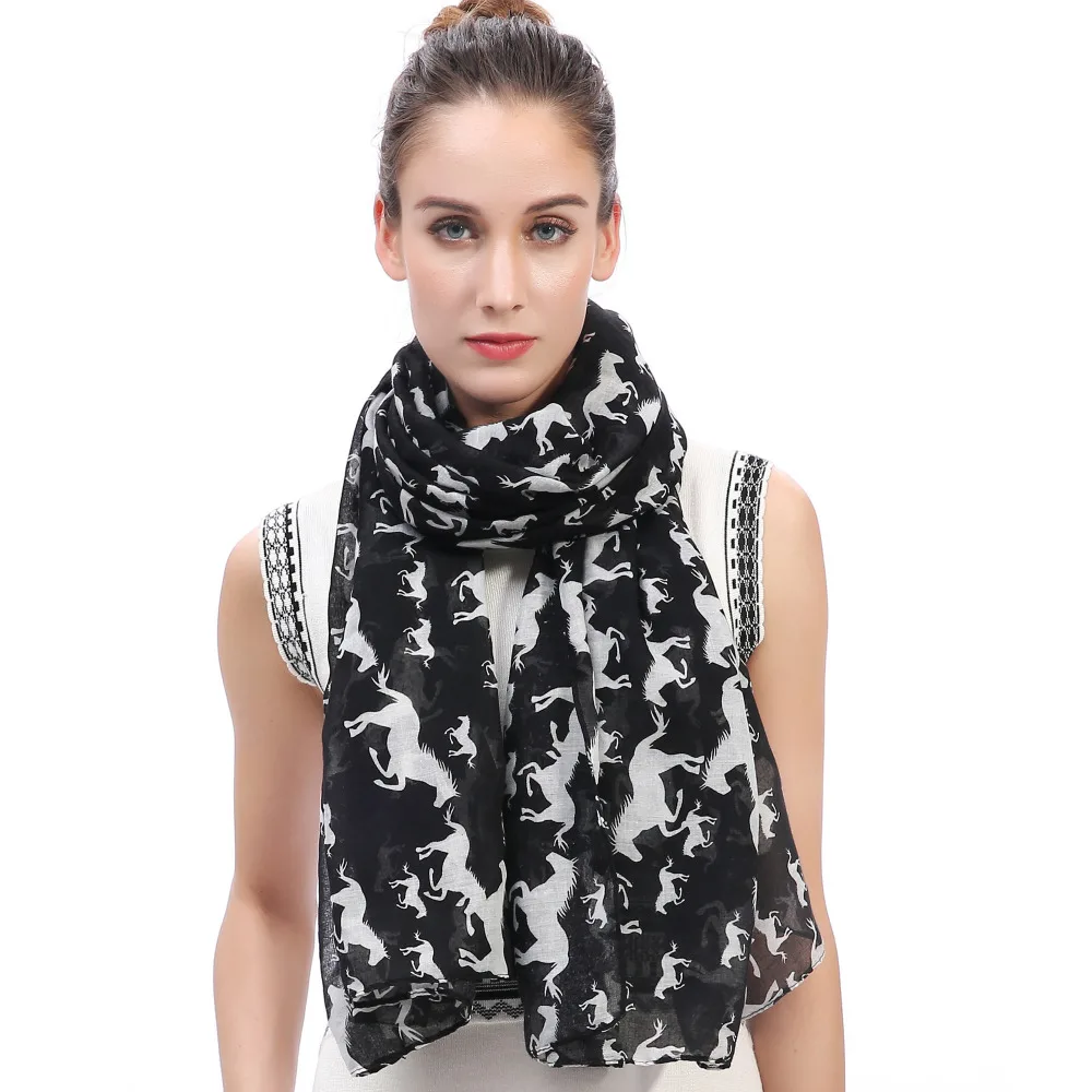 Женский шарф с принтом лошадей шаль мягкая легкая Подарочная идея|women scarf shawl|women