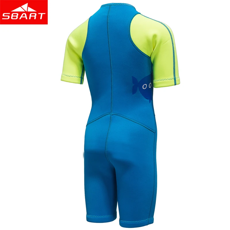 SBART 2mm Neoprene Shorty Wetsuit Kids For Swimming Boys Girls Sunscreen Surfing Scuba Diving Wet Suit Snorkeling Plus Size XXL | Спорт и