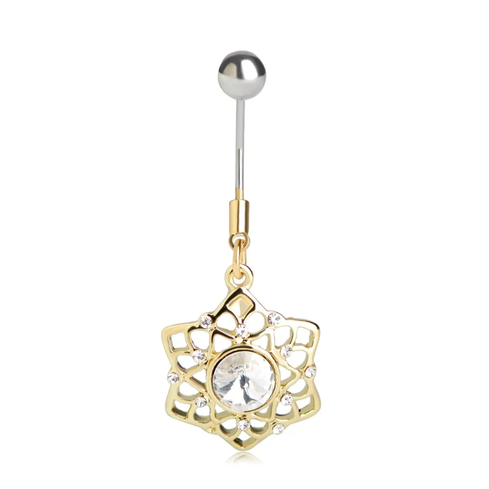 Пикантные кольца для пирсинга пупка с вырезами из горного хрусталя розовые синие