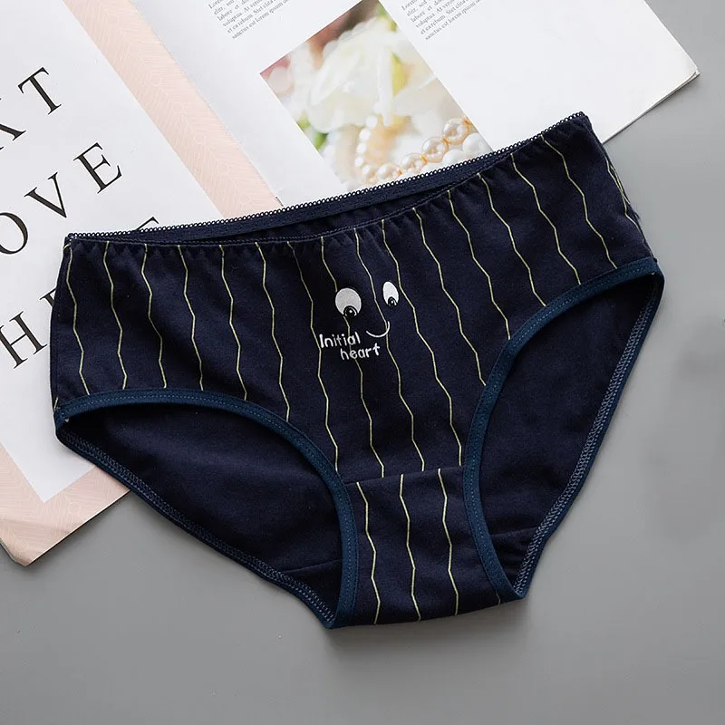 Женские хлопковые трусики с буквенным принтом милое нижнее белье для девочек