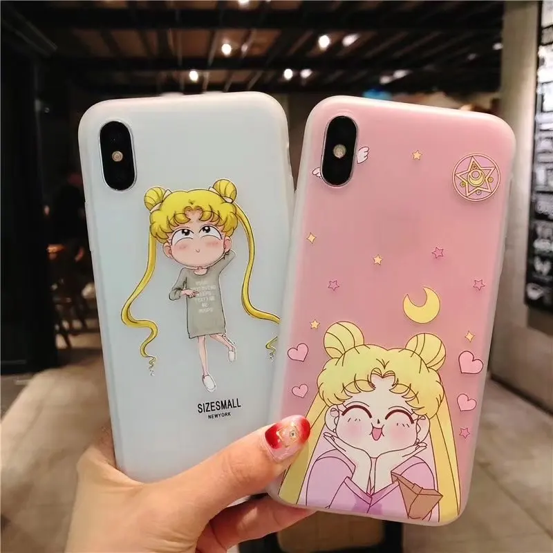 Fundas розовый чехол для телефона s для iPhone 8 6 6S 7 Plus X чехол японский комикс сейлор мун прозрачный мягкий силиконовый тпу чехол капа