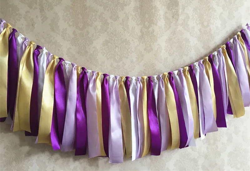 Новинка фиолетовый золотой баннер 1 шт. детский высокий стул флажки принцессы