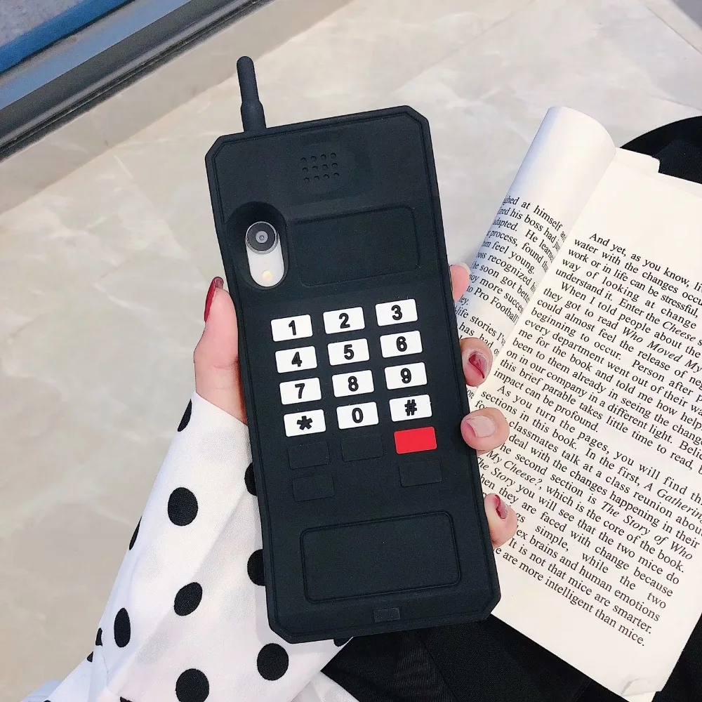 Винтажная модель телефона чехлы для iPhone 7 8 6 6s Plus X XR XS Max силиконовая задняя крышка
