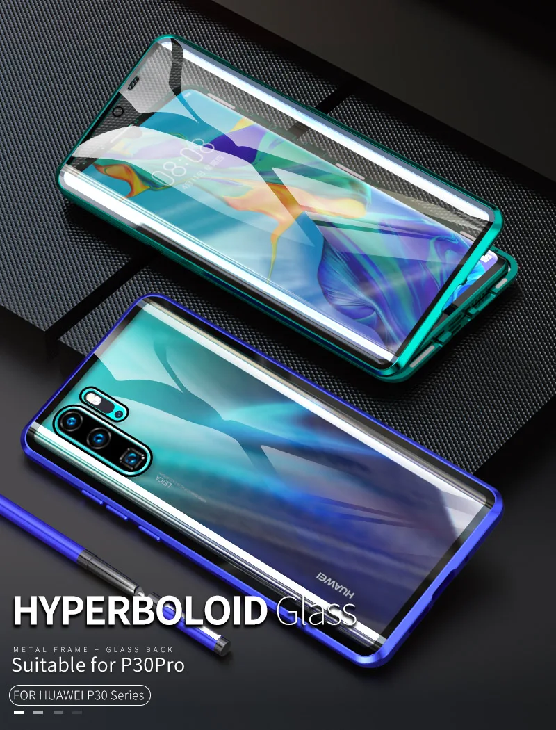 Передний+ задний прозрачный магнитный металлический чехол из стекла для huawei P30 P20 mate 20 Pro Honor 20 Pro 20i V20 Nova 4 3i 3 5 Pro 5i Full Cover