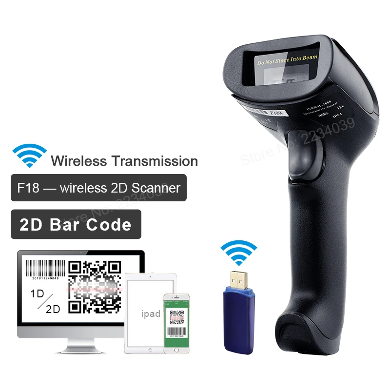 Портативный сканер штрих кодов 1D/2D QR считыватель для мобильных устройств