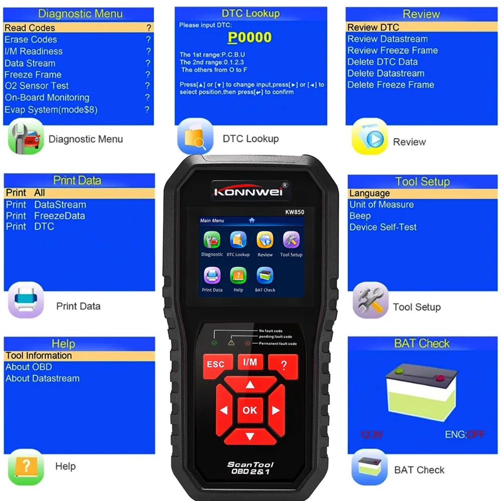 NT301 OBD2 сканер OBD Автомобильный многоязычный пожизненный бесплатный обновленный